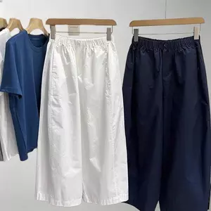 Quần bóng bay nữ bằng vải cotton đã giặt, kích thước lớn, phong cách Hàn Quốc sang trọng, phù hợp mùa hè