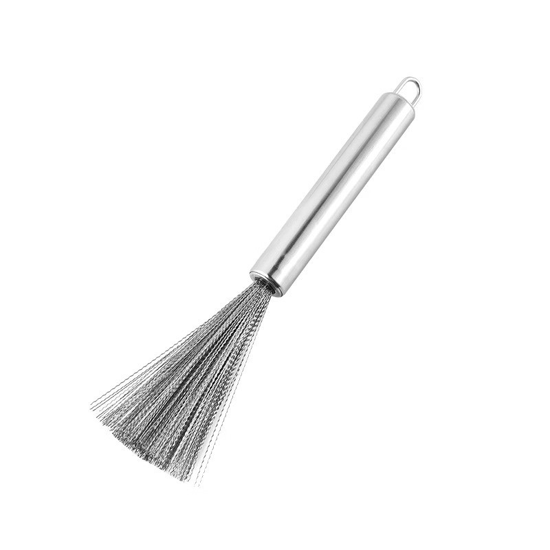 Bàn chải nồi inox dây thép tay cầm dài, làm sạch đặc biệt, dụng cụ nhà bếp, rửa chén SWXH