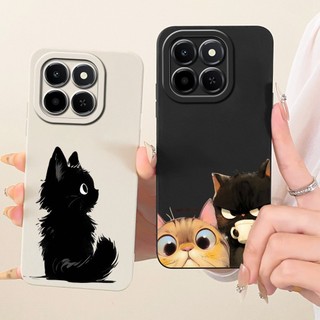 Dành Cho Honor X6C Vỏ Bảo Vệ Ống Kính HonorX6c X 6C 4G NIC-LX1 Ốp Điện Thoại Silicon Mềm Hoạt Hình Mèo Dễ Thương