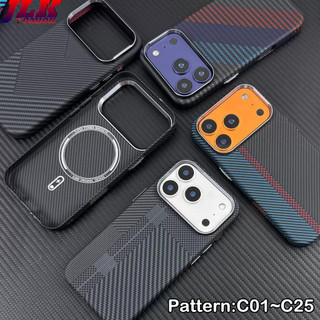 [JLK] Ốp Điện Thoại Sợi Carbon Kelvar Sang Trọng Cho iPhone 17 Pro Max Sạc Không Dây Từ Tính Siêu Mỏng Cứng Nhiều Màu Sắc