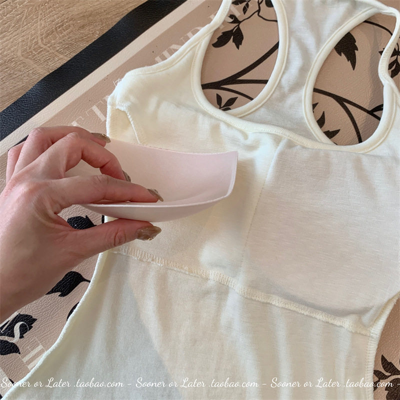 Áo Vest hình chữ I ấm áp chải cổ chữ U có đệm ngực cho nữ