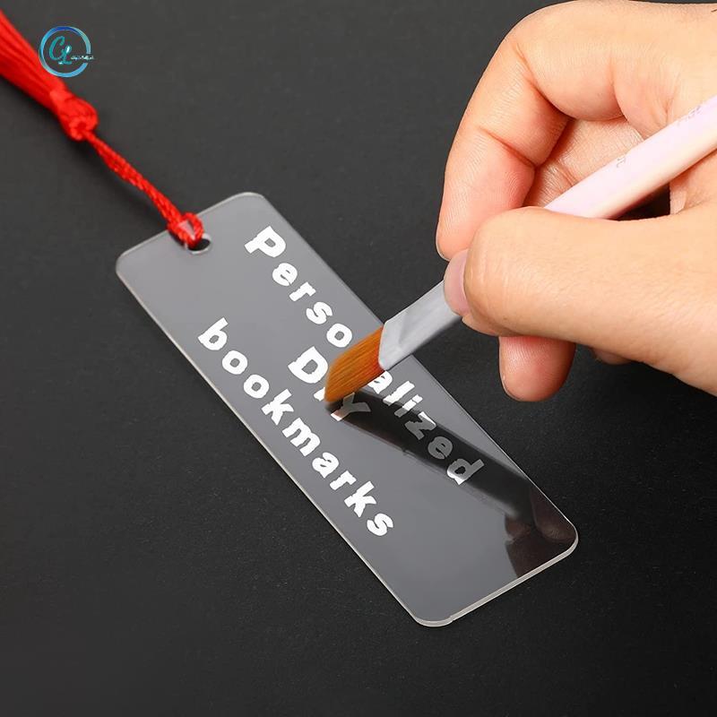 30 Miếng Acrylic Trống Đánh Dấu Trang Acrylic DIY Đánh Dấu Trang Chưa Hoàn Thành Acrylic Đánh Dấu Sách Đồ Trang Trí Và 30 Tua Rua Nhiều Màu Sắc