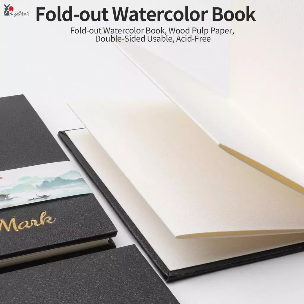 Angelmark Sách màu nước có thể gập lại Tấm lót màu nước Đồ dùng nghệ thuật