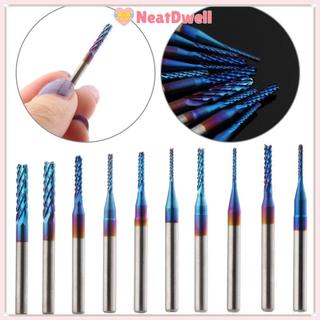 [Còn hàng] NEATDWELL 0.8-3.175mm End Mill Straight Shank Blue Titanium Coated Khắc Cắt cạnh