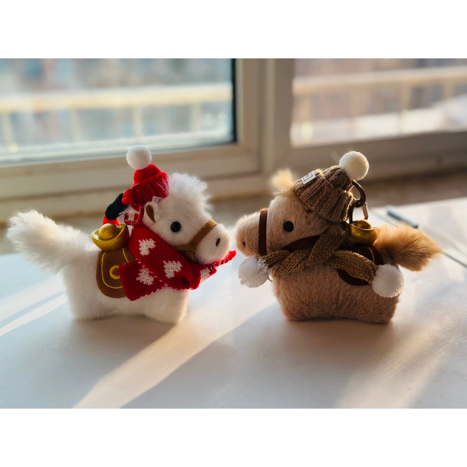 Dễ Thương Sang Trọng Thỏi Pony Túi Mặt Dây Chuyền Dệt Kim Búp Bê Móc Khóa Ngay Lập Tức Thành Công Mặt Dây Chuyền Giáng Sinh Quà Tặng Sáng Tạo Điện Thoại Di Động Dây Buộc