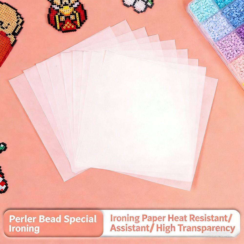 FEDAOG 50 / 100 CÁI Giấy nướng hạt Perler, Phụ kiện đồ chơi Thảm sắt DIY Puzzle Bean Giấy ủi đặc biệt, Máy hỗ trợ ủi có thể tái sử dụng thủ công Giấy ép nhiệt cho đồ chơi hạt Hama