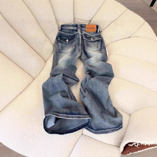 Quần jeans ống loe nữ cạp thấp 2025 hè mới phong cách Mỹ retro giặt nước slim nhỏ con Closet Diary