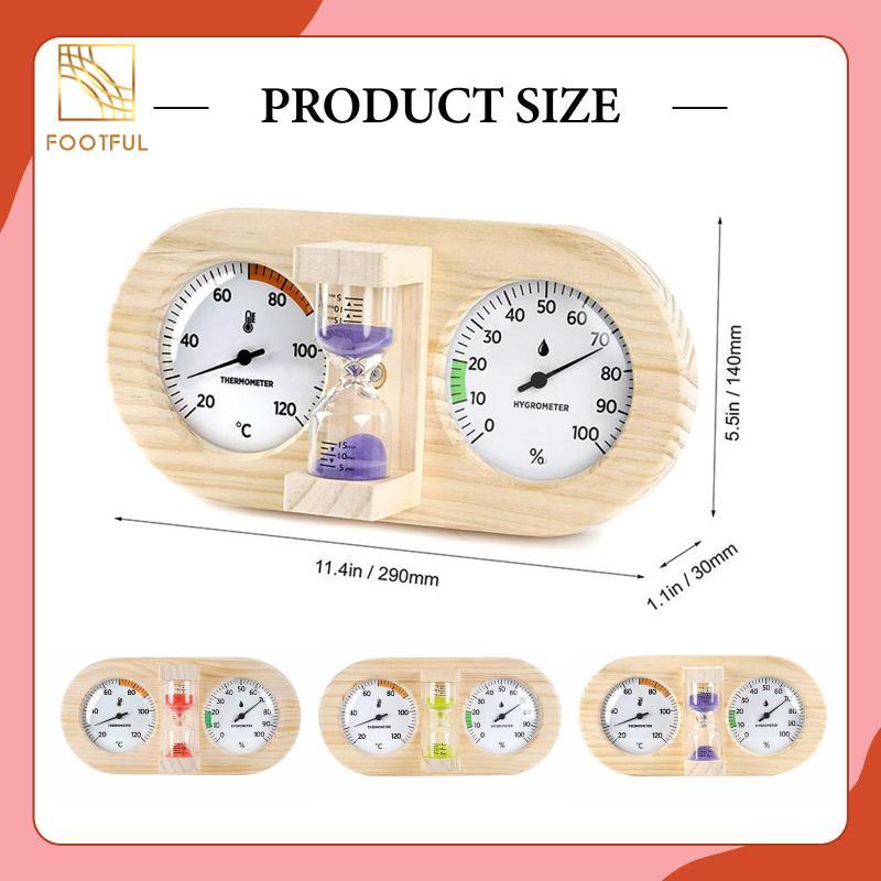 Nhiệt kế xông hơi, máy đo độ ẩm và nhiệt độ 3-in-1 cho spa, nhà kính, phòng tập gym và phòng tắm.