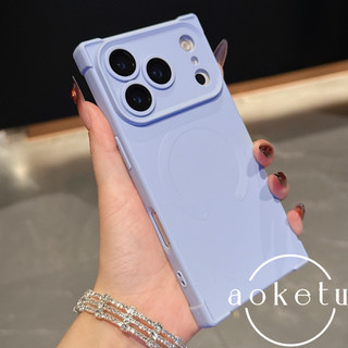 Thiết kế hình vuông sáng tạo phù hợp cho vỏ điện thoại iPhone 17 Promax kết cấu kim loại mờ Apple 17 bao gồm tất cả với màng ống kính 16 / 15 / 14 túi khí silicon chống rơi vỏ mềm