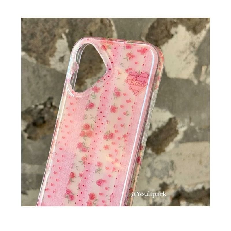 Ốp Điện Thoại Thích Hợp Cho iPhone 7 8 X XS XR XSMAX 11 12 13 14 15 16 17 Pro max Plus Air Pink Rose Stand Vỏ Bảo Vệ Chống Sốc Bao Gồm Tất Cả Q6E2