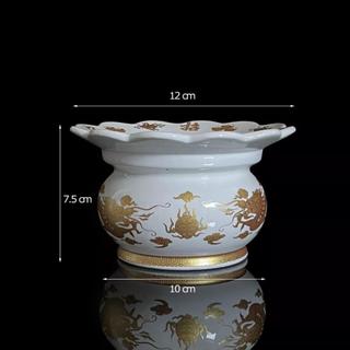 Bộ Đồ Thờ Cúng Sứ Trắng Hoa Văn Rồng Vàng Hàng Chuẩn Cao Cấp