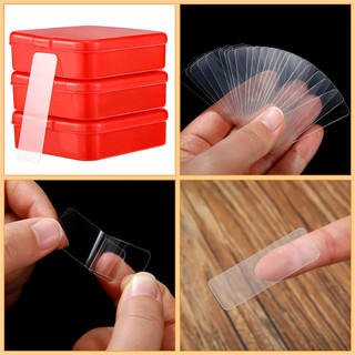 60 Cái / bộ Không Dấu Vết Băng Dính Vuông Có Thể Tái Sử Dụng Có Thể Tháo Rời Trong Suốt Gắn Tường Miếng Dán Băng Dính Hai Mặt