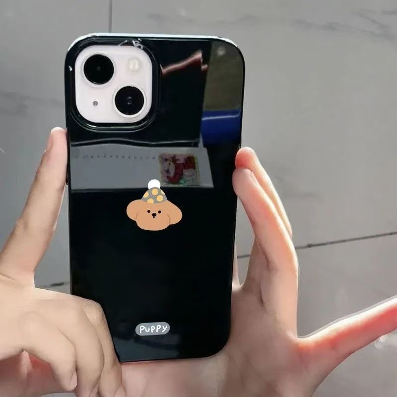 Chó con sáng jelly phù hợp với iPhone1314151617 điện thoại di động vỏ mềm