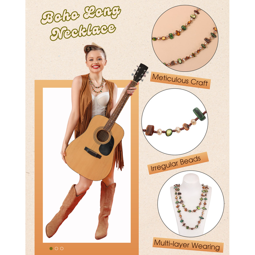 Vòng cổ HOBBYIN style boho cổ điển với nhiều màu sắc, dễ phối layer - Phù hợp thời trang nữ