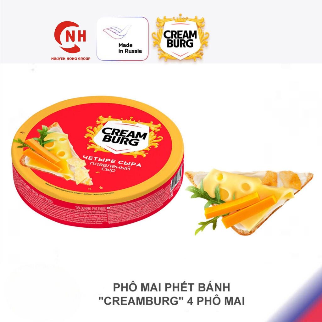 Phô mai miếng phết bánh Creamburg Viola 130g nhập khẩu Nga