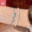 Vòng tay nữ bạc zircon chải vỏ sao biển, phù hợp thời trang