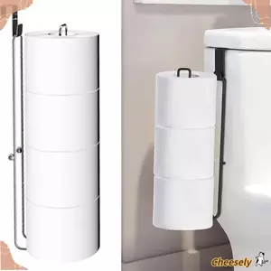 Hộp đựng giấy vệ sinh CHEESELY, Giá đựng khăn giấy bằng kim loại không cần khoan, Giá đựng đồ nhà bếp treo tường di động để đựng đồ trang điểm nhà vệ sinh
