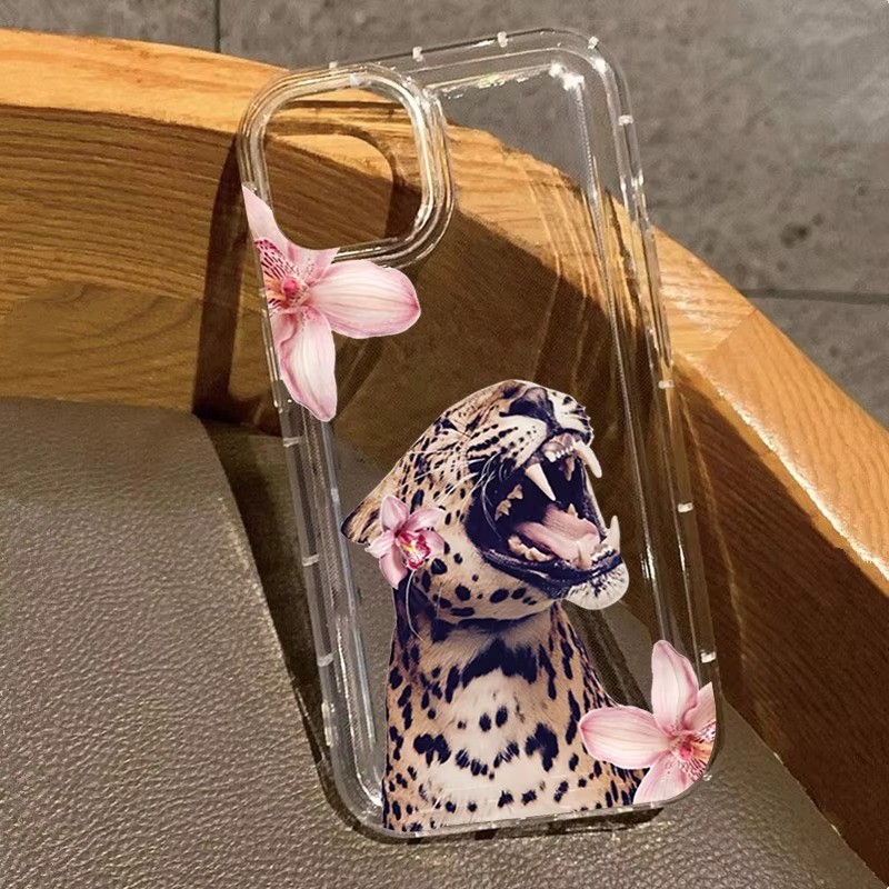 Ốp lưng trong suốt in hình con hổ rực rỡ hoa mận cho iPhone 17 16 Pro Max 17e 16e 15 14 13 12 11 XS X XR 7 8 Plus SE2 Vỏ chống sốc mềm