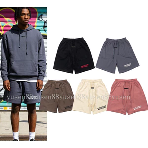 Chất Lượng Cao ESSENTIALS Đôi Dòng FOG lồi lõm In Chữ Quần Nam Nữ Rời Năm Điểm Quần Short