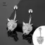 Vòng Nút Bụng Nhẫn Da Báo Kim Cương Inlay - Trang Sức Rốn Phù Hợp Cho Piercing
