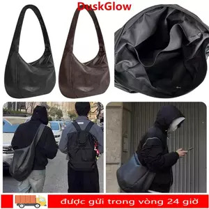 Túi đeo chéo nam DUKGLOW​​, Túi đeo vai dung tích lớn phong cách cổ điển, Phụ kiện thời trang​​ Túi Messenger xếp ly bằng da PU thông thường dành cho nam và nữ