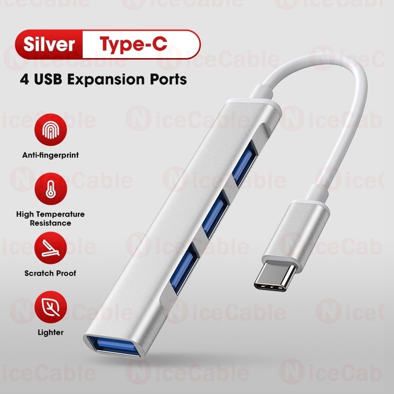 Bộ chia USB / Type C siêu mỏng Bộ mở rộng di động Mini 4 trong 1 USB3.0 Trạm nối truyền tốc độ cao