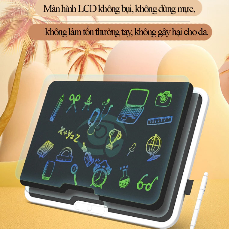 Bảng vẽ tự xóa điện tử, bảng viết vẽ thông minh 13-16 inch màn hình LCD đa sắc đồ họa đẹp kèm bút vẽ