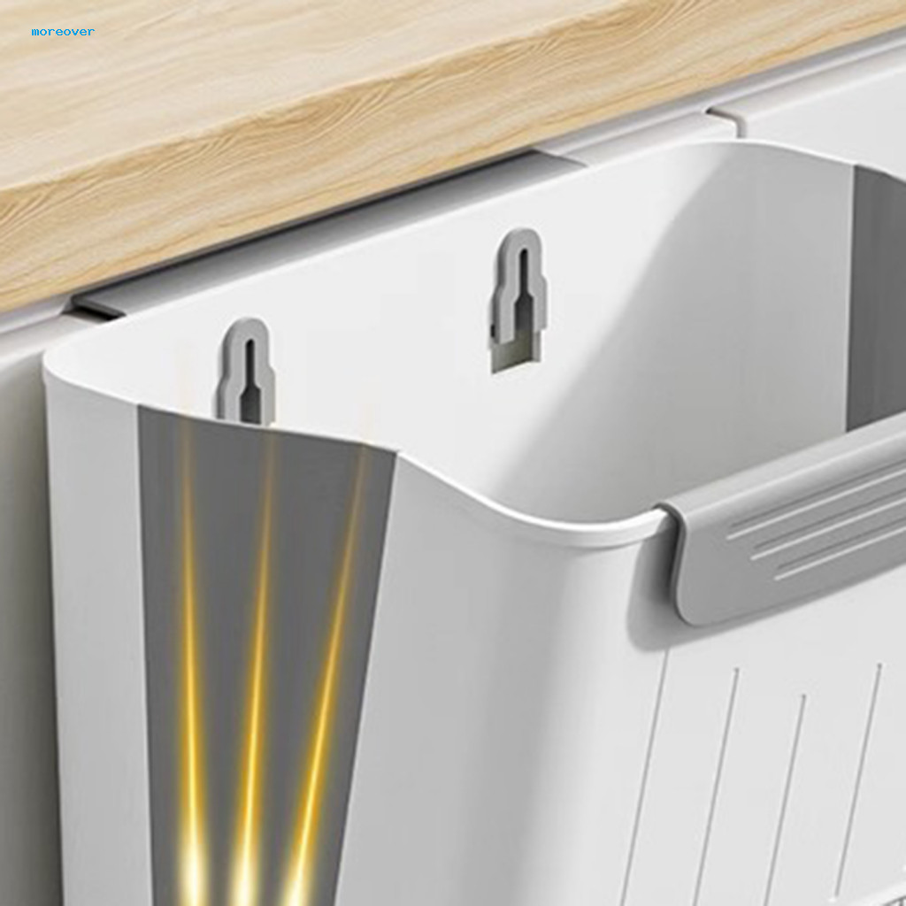 MORE Hộp đựng rác nhà bếp nhỏ Treo rác nhà bếp Thùng rác Mini có thể gập lại để treo cửa tủ – Thùng đựng rác phòng tắm nhà bếp có thể gập lại Thùng rác tiết kiệm không gian