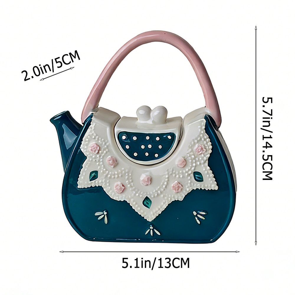 Phong Cách Châu Âu Gốm Tote Túi Hình Ấm Trà Chịu Nhiệt Độ Cao Trà Chiều Trà Hoa Ấm Siêu Tốc Lạnh Ren Ấm Trà