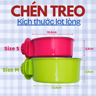 Bát Ăn Thú Cưng Inox Gắn Chuồng, Đế Nhựa, Màu Tươi Sáng, Phù Hợp Cho Chó Mèo, Chống Gỉ Sét