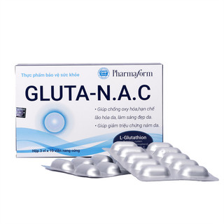 [HÀNG CÔNG TY] Pharmaform GLUTA-NAC Viên uống hỗ trợ chống lão hóa, làm sáng da (hộp 30 viên)