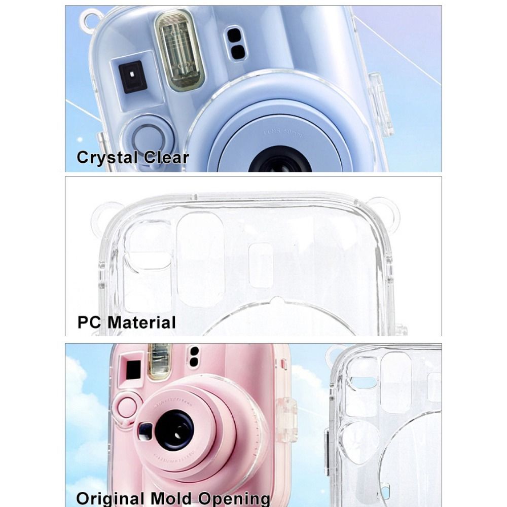 NOTE1 Camera tức thì, Vỏ bảo vệ chống sốc dây đeo cầu vồng, Túi đeo vai trong suốt pha lê cho chụp ảnh Fujifilm Instax Mini 13