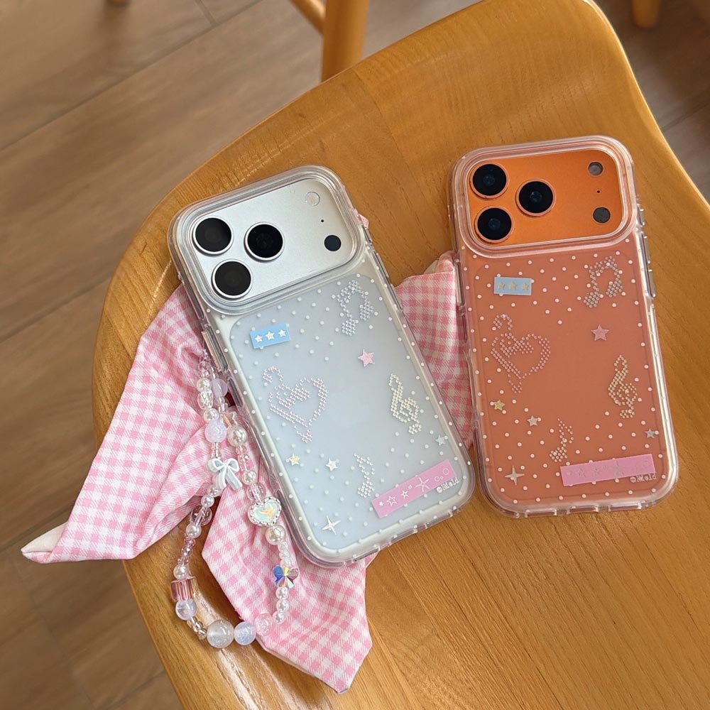 Ốp Lưng Cứng Trong Suốt Tương Thích Với iPhone 13 14 14Pro 14ProMax 15 15Pro 15ProMax 16 16Pro 16ProMax 17 17Pro 17ProMax Ốp Họa Tiết Trái Tim Ngôi Sao