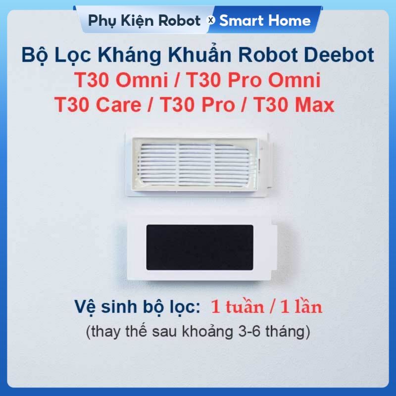 Phụ Kiện Thay Thế Robot Deebot T30 Omni, T30 Pro Omni, T30 Care, T30 Pro, T30 Max, Chổi Cạnh, Bộ Lọc, Túi Bụi & Giẻ Lau