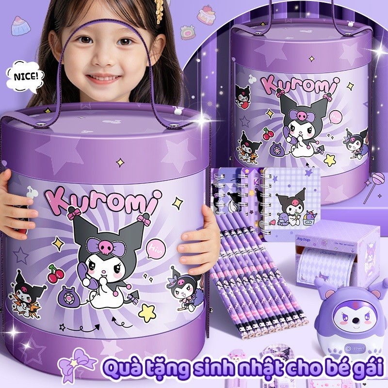 Bộ dụng cụ học tập hoạt hình dễ thương - Bộ dụng cụ học tập đa dạng, phù hợp làm quà sinh nhật