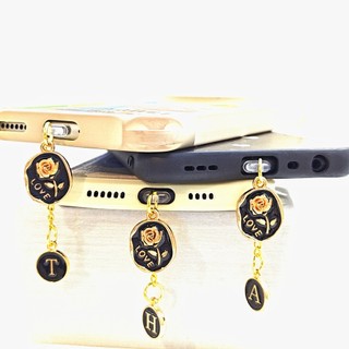 Điện Thoại Di Động Chống Bụi Cắm diy LOVE Hoa Hồng Chữ Cái Tiếng Anh A-Z Mặt Dây Chuyền Trang Trí Điện Thoại Di Động