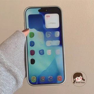 Ốp Điện Thoại Gương Bạc Đơn Giản Cho iPhone Air 17 Pro Max 16 15 14 Plus 13 12 11 Pro Max XR XS Max X 17ProMax Vỏ Sang Trọng Bảo Vệ Ống Kính Dễ Thương Vỏ Mềm