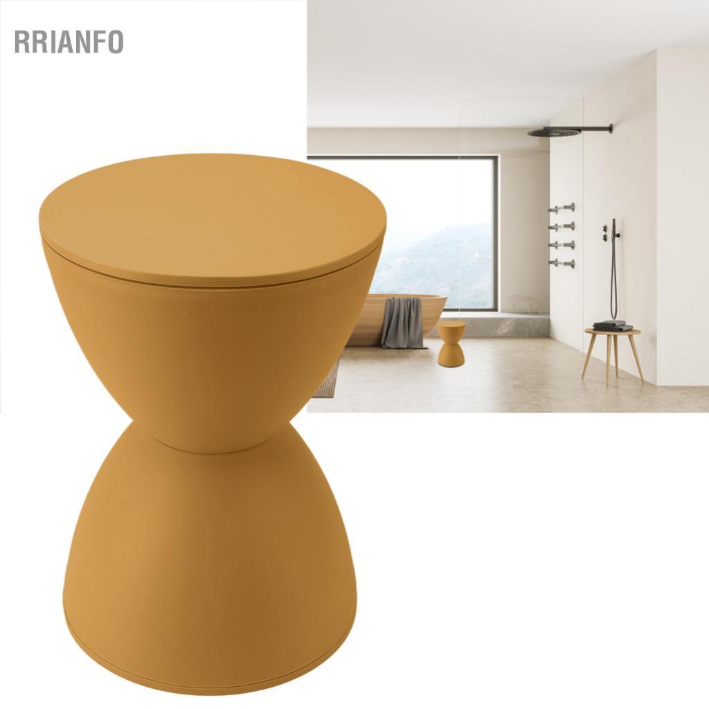 Rrianfo Ghế đẩu đồng hồ cát hiện đại Hyuduo - Bàn phụ Bắc Âu bằng nhựa trắng cho phòng tắm & phòng khách Điểm nhấn đa năng tròn 11,81 x 16,54 inch