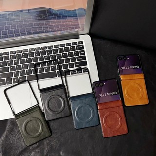 Bản Lề Từ Tính Mùa Thu Bao Da Dành Cho Samsung Galaxy Z Flip 7 7FE Z Flip 6 Z Flip 5 Vỏ Cứng Chống Sốc