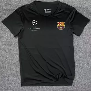 UEFA Barcelona Real Madrid Football Short-Sleeved T-shirt Summer Quick-Drying Crew Neck Track and Field Training Wear Running Fitness 6Jde