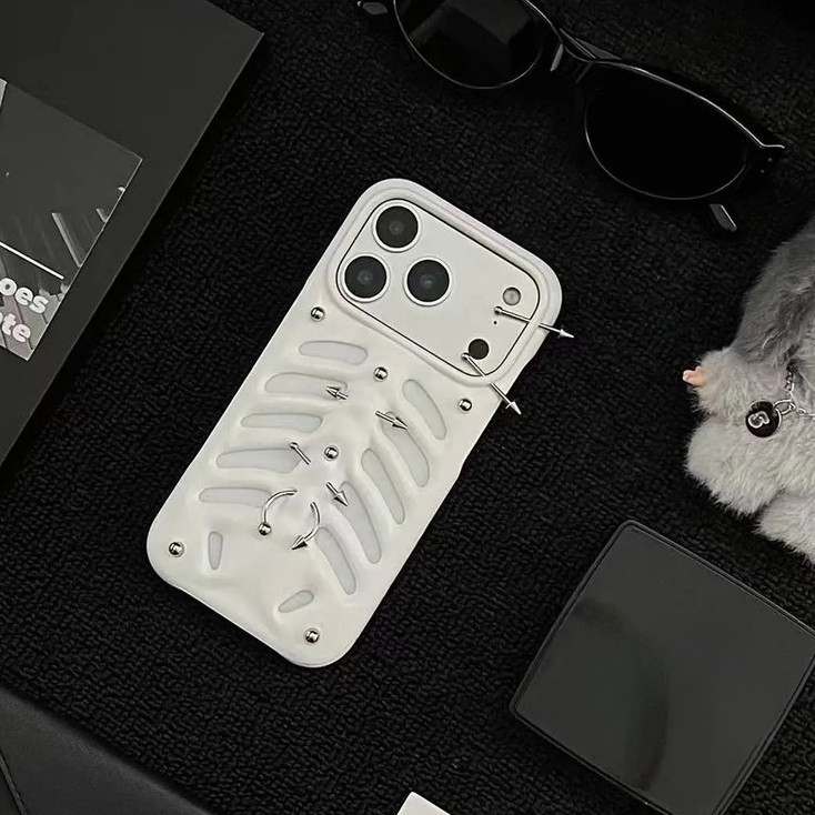 Ốp điện thoại xuyên xương Thích hợp cho iPhone17promax / 16pro / 15plus Vỏ cứng in 3D Vỏ bảo vệ chống sốc sáng tạo độc đáo