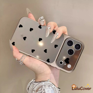 Ốp Gương 2in1 Cửa Sổ Lớn Love Heart Cho Redmi Note 15 14 13 Pro Plus SE Pro + 5G 4G INS Style Cover Sang Trọng Sáng Tạo Chống Sốc Vỏ Siêu Mỏng