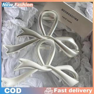 2023 bạc kim loại Bow Knot cá mập Claw tóc Clip đa năng mũ nón trang trí