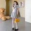Váy bà bầu phong cách Hàn Quốc hè, in chấm bi bằng cotton nguyên chất