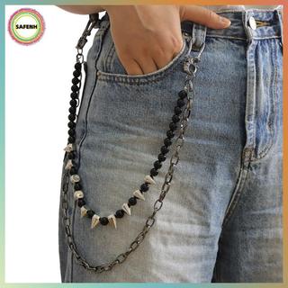SAFENH Hip-hop Punk Kim Loại Đinh Tán Quần Dây Xích Nhiều Lớp Eo Dây Xích Dành Cho Nam Nữ Trang Điểm Quần Dây Xích Phụ Kiện Trang Sức VN