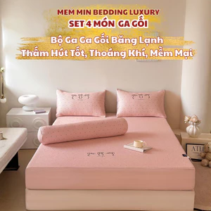 Set chiếu băng lạnh 4 món kèm vỏ gối ôm tiện lợi, tông màu nhẹ nhàng MemminbeddingLuxury độ thoáng khí cao, êm