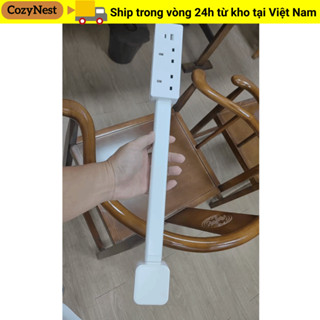 Bộ mở rộng ổ cắm điện COZYNEST, có thể điều chỉnh độ dài xoay 180° Bộ mở rộng ổ cắm điện, Bộ mở rộng ổ cắm điện màu trắng không đục lỗ cho NightStand