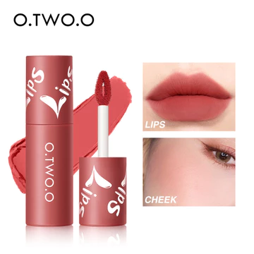 O.TWO.O Lip Mud Matte Lip Cheek Dual-use Blush Lipstick Air Lip Glaze Nonstick Cup Lip Gloss 9144