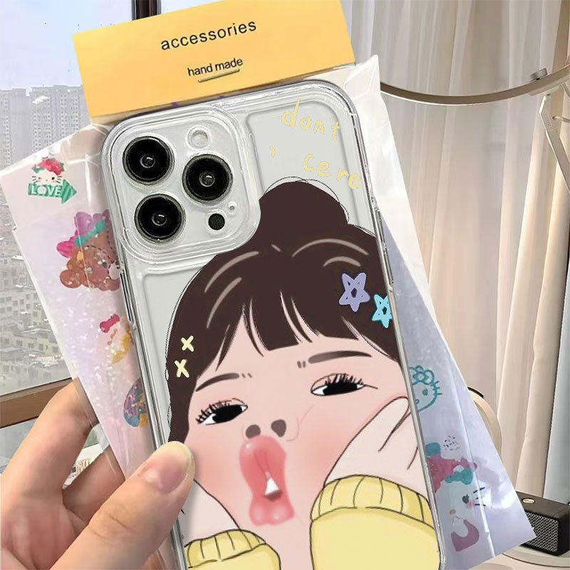 Ốp lưng iPhone trong suốt họa tiết hoạt hình, IP 7/8/X/XS/11/12/13/14/15/16/17/Plus/Pro/Max/Air