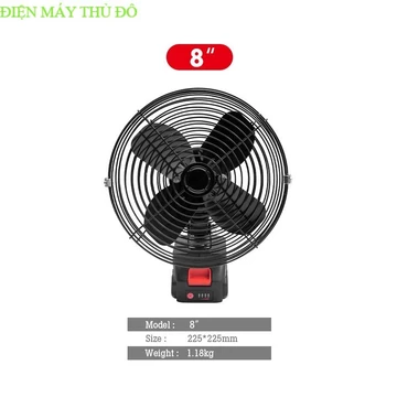 Quạt Pin Tích Điện MAKITA, Quạt Chạy Pin Tích Điện 8 Inch Để Bàn , Làm Mát Cực Nhanh, (quạt đen ), Điện Máy TD